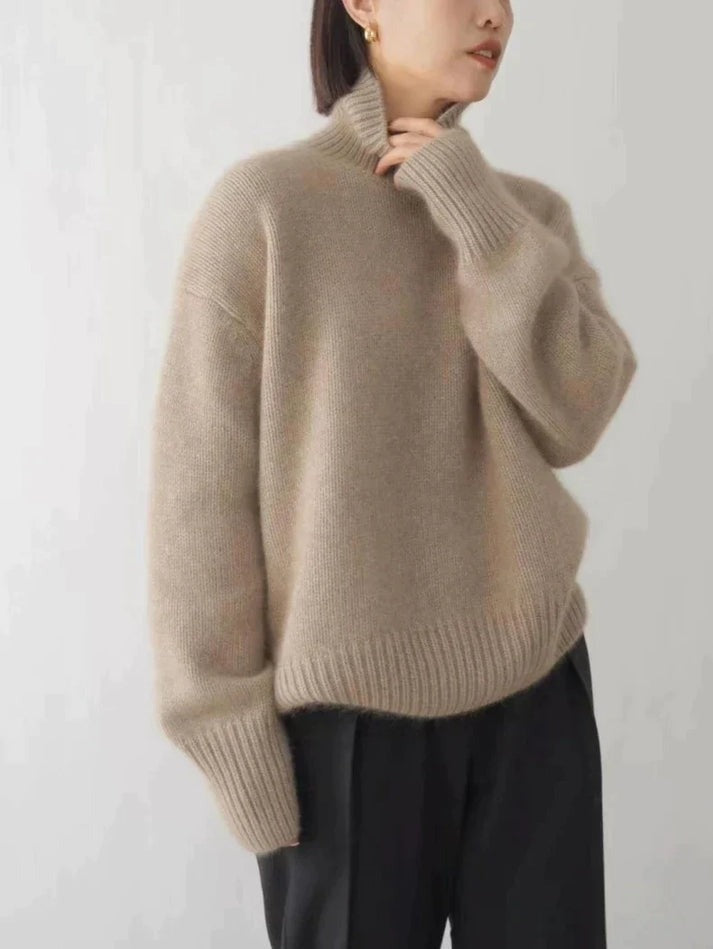 Aurora | Maglia a Maniche Lunghe Donna Collo Alto Oversize