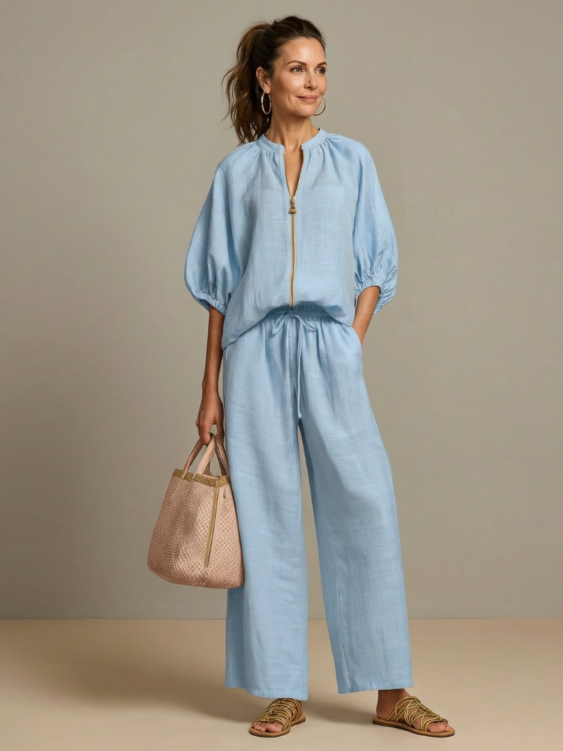 Beatrice | Pantaloni a Palazzo Donna Vita Elastica Gamba Larga