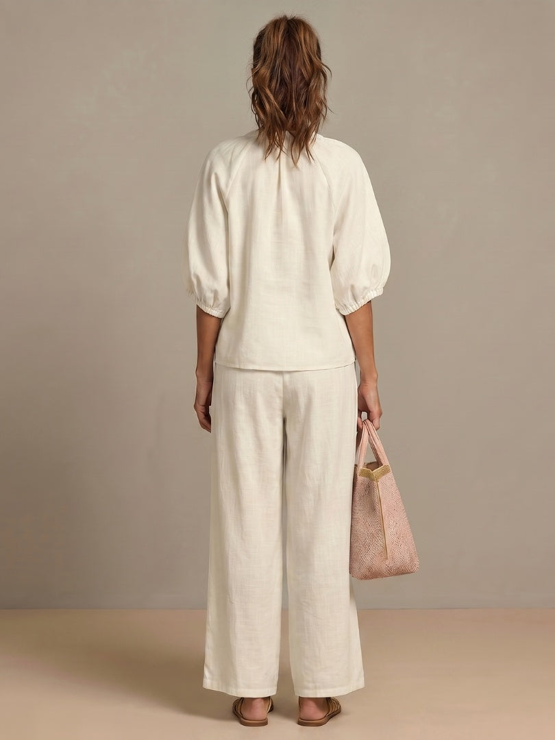 Beatrice | Pantaloni a Palazzo Donna Vita Elastica Gamba Larga