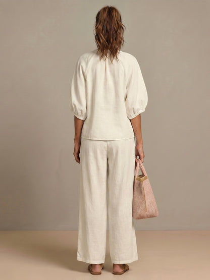 Beatrice | Pantaloni a Palazzo Donna Vita Elastica Gamba Larga