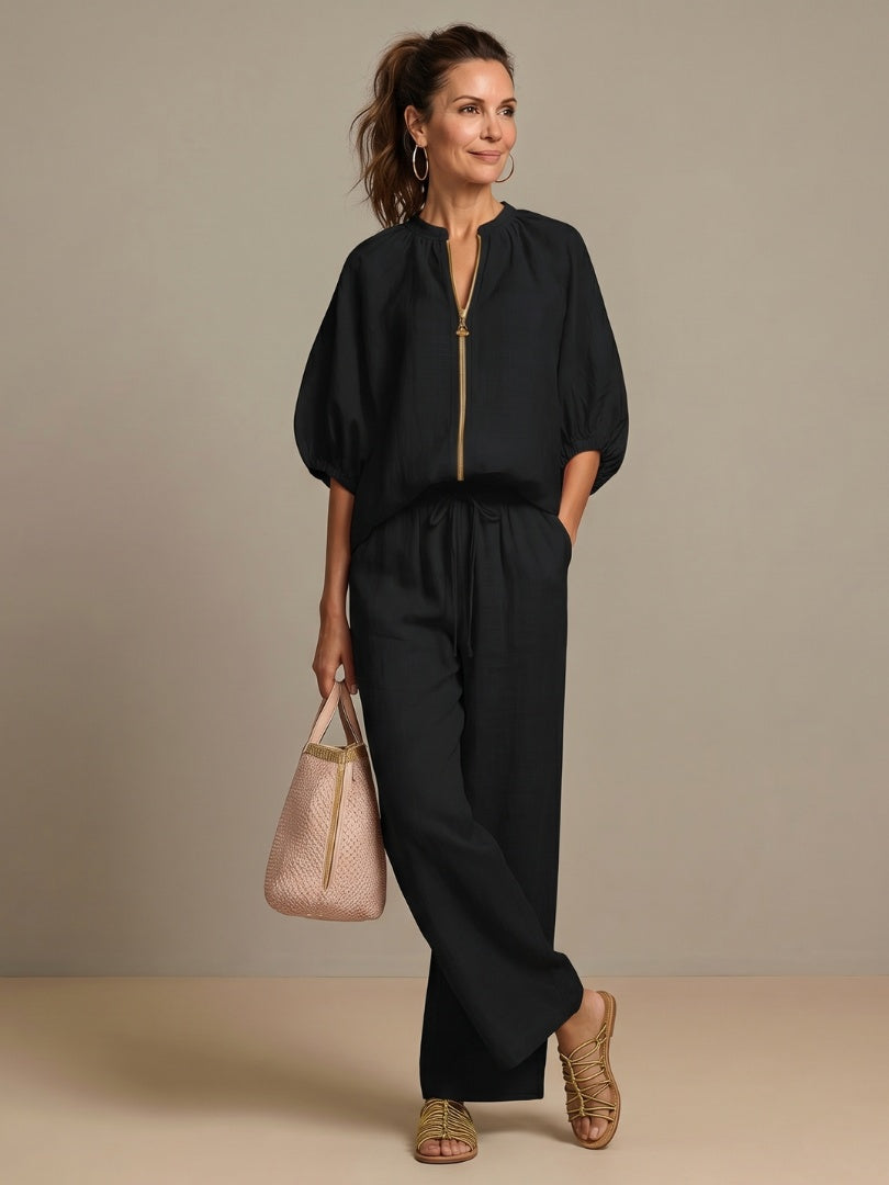 Beatrice | Pantaloni a Palazzo Donna Vita Elastica Gamba Larga