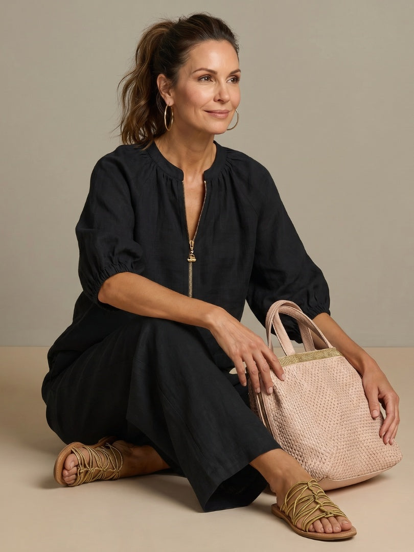 Beatrice | Pantaloni a Palazzo Donna Vita Elastica Gamba Larga