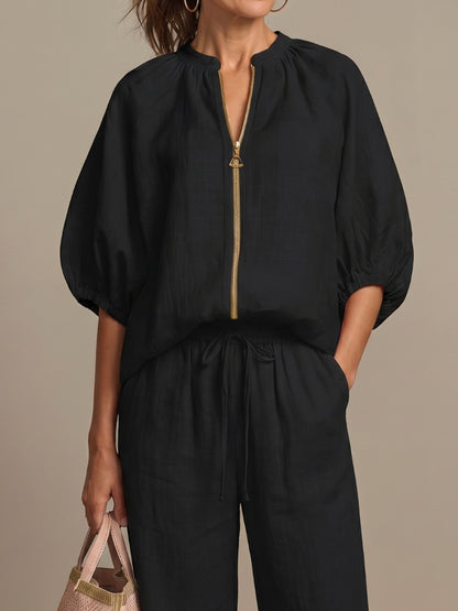 Beatrice | Pantaloni a Palazzo Donna Vita Elastica Gamba Larga
