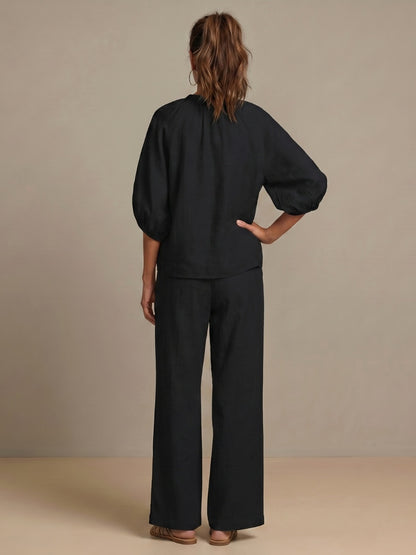 Beatrice | Pantaloni a Palazzo Donna Vita Elastica Gamba Larga