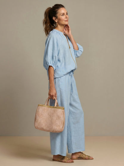 Beatrice | Pantaloni a Palazzo Donna Vita Elastica Gamba Larga