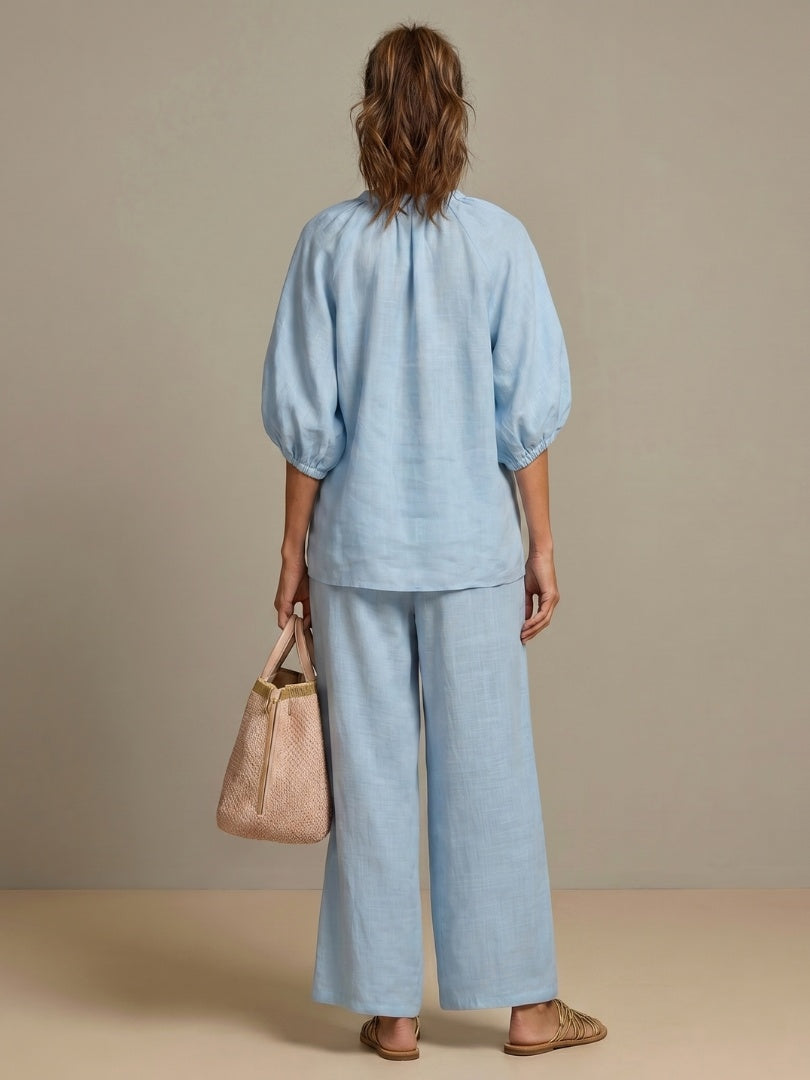 Beatrice | Pantaloni a Palazzo Donna Vita Elastica Gamba Larga