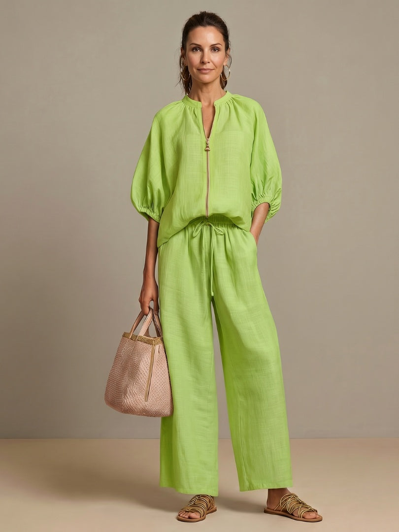 Beatrice | Pantaloni a Palazzo Donna Vita Elastica Gamba Larga
