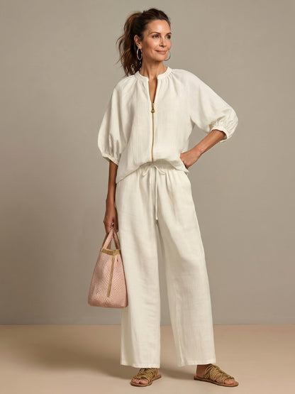 Beatrice | Pantaloni a Palazzo Donna Vita Elastica Gamba Larga