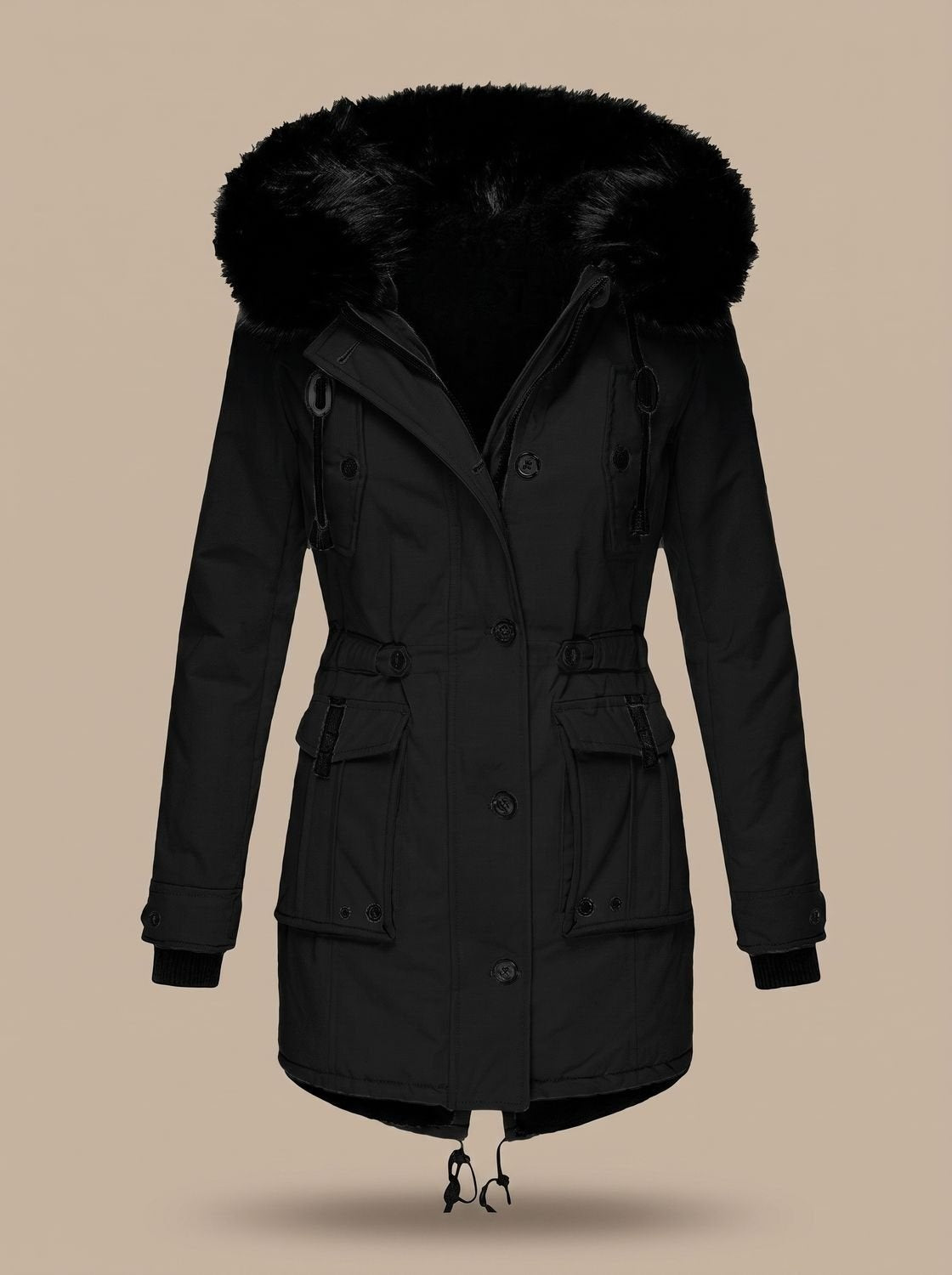 Beatrice | Parka Donna Invernale con Cappuccio in Pelliccia Sintetica