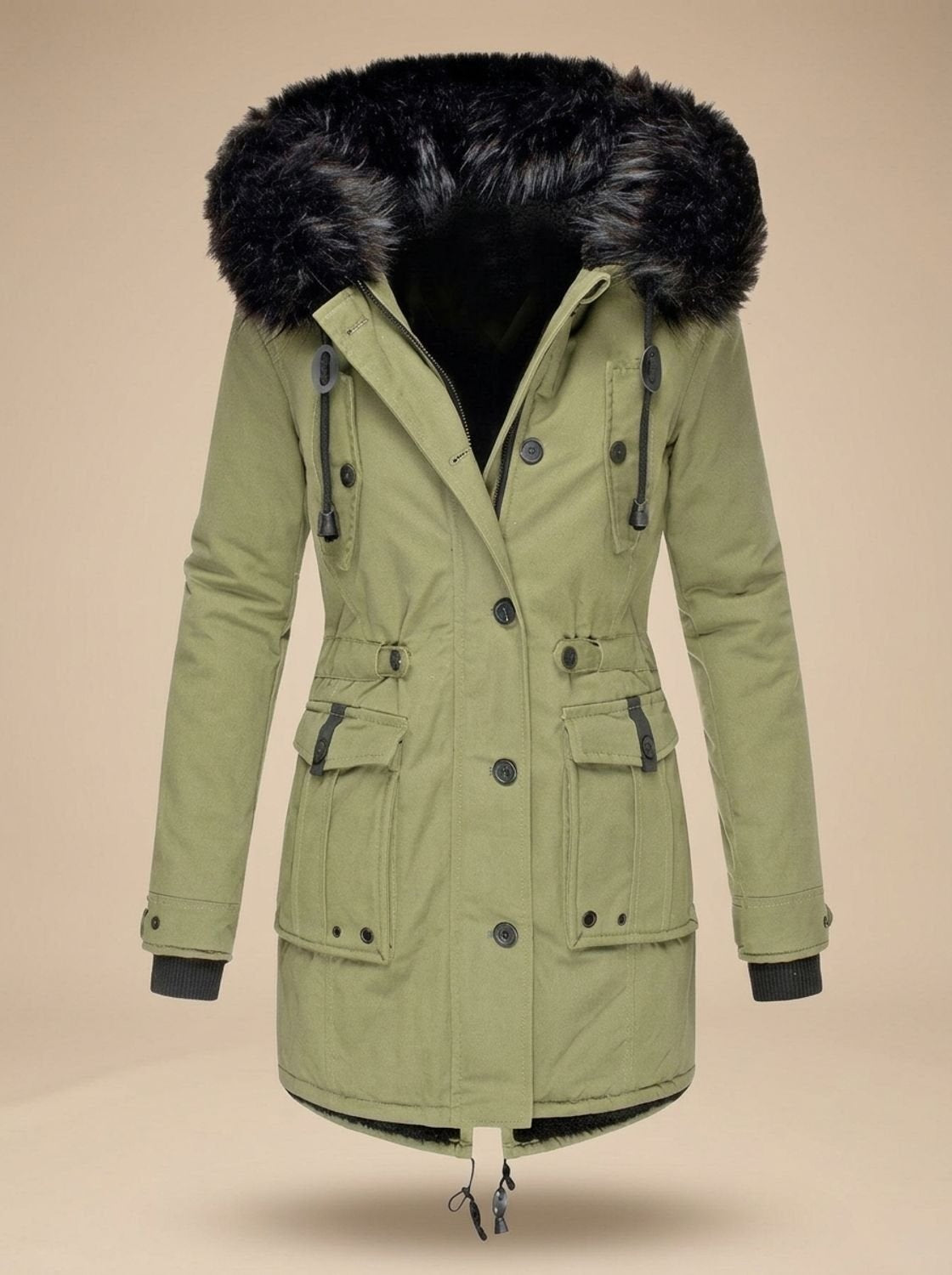 Beatrice | Parka Donna Invernale con Cappuccio in Pelliccia Sintetica