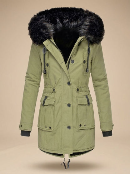 Beatrice | Parka Donna Invernale con Cappuccio in Pelliccia Sintetica