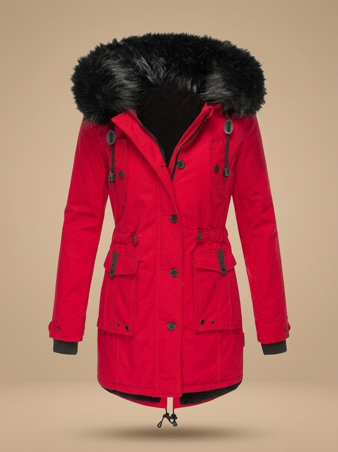 Beatrice | Parka Donna Invernale con Cappuccio in Pelliccia Sintetica