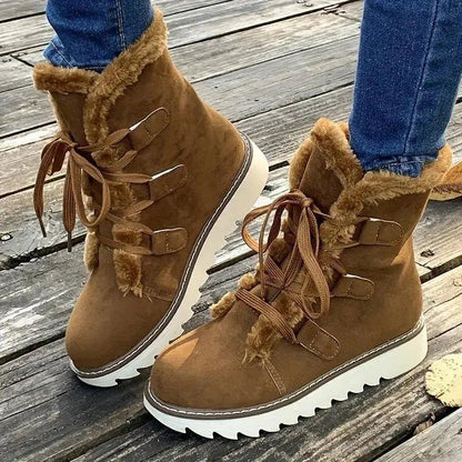 Beatrice | Stivaletti Invernali Stringati Donna Fodera in Pelliccia Suola Platform