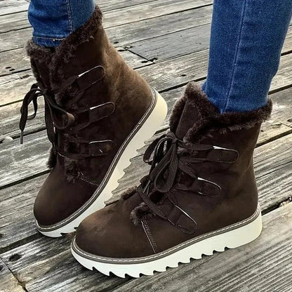 Beatrice | Stivaletti Invernali Stringati Donna Fodera in Pelliccia Suola Platform