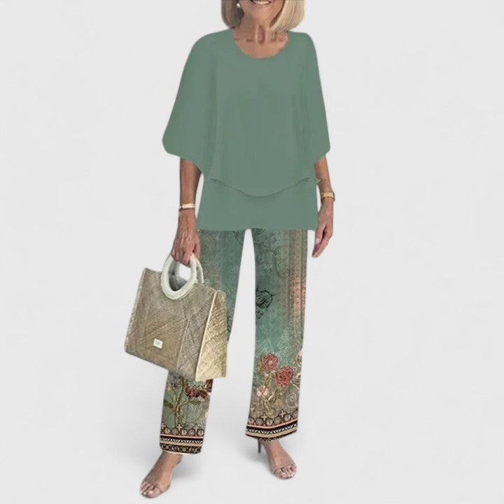 Camilla | Completo Donna Pantaloni Larghi Stampati Floreale