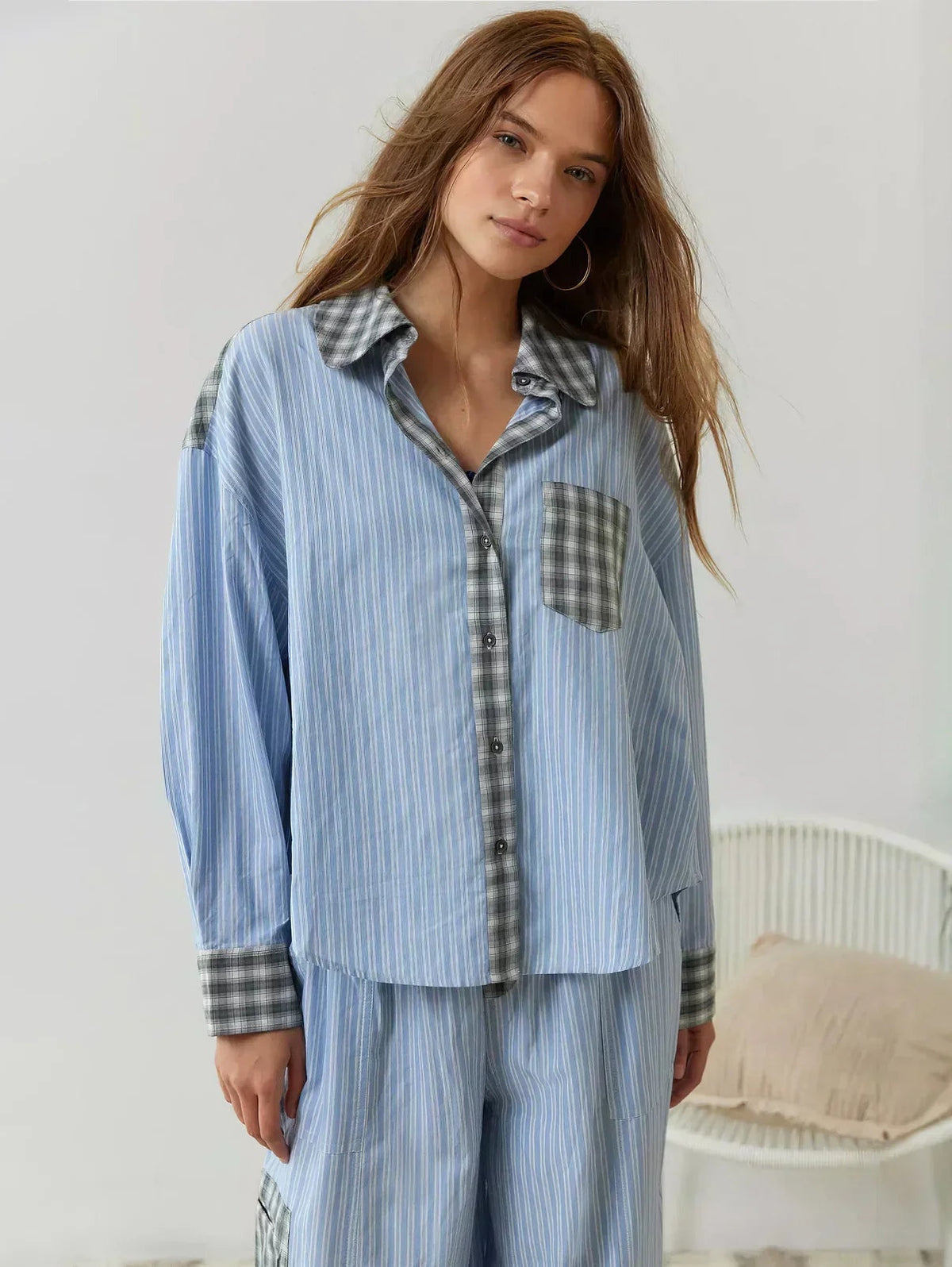 Camilla | Pigiama di Cotone Donna a Quadri Manica Lunga