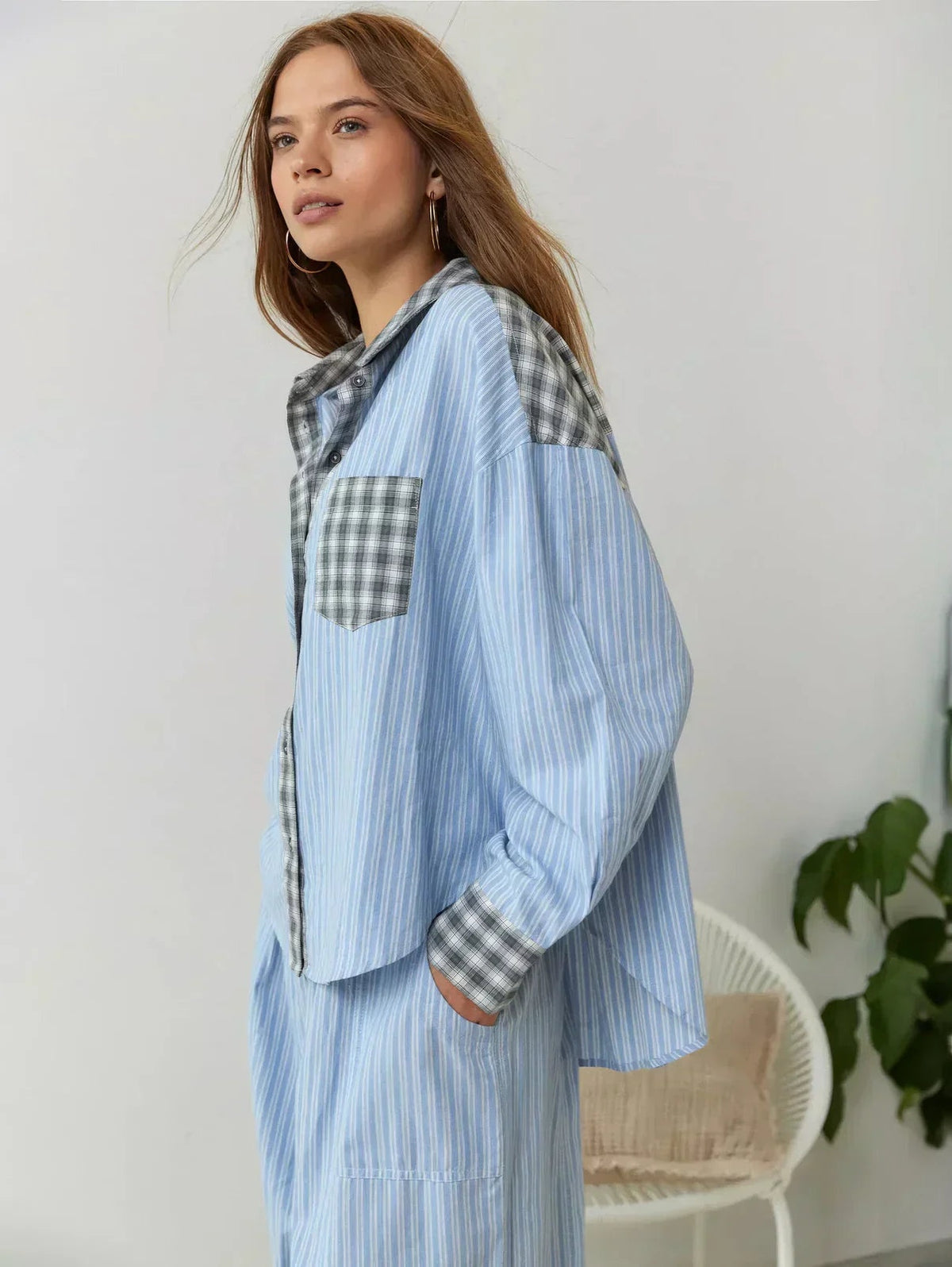 Camilla | Pigiama di Cotone Donna a Quadri Manica Lunga