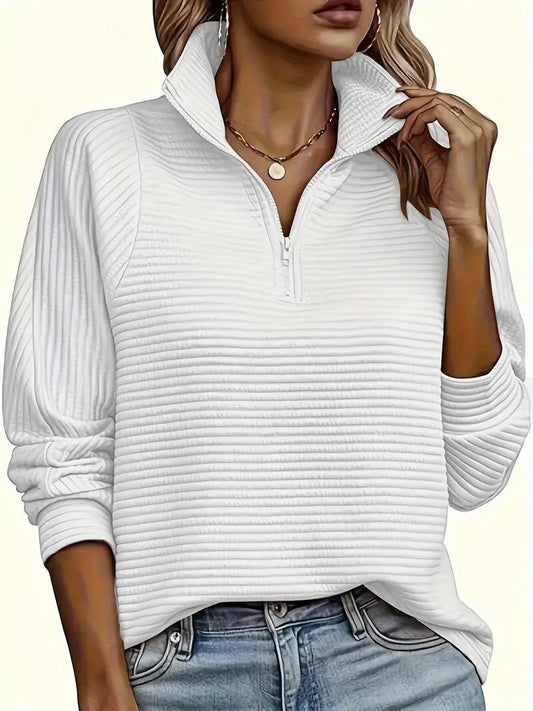 Caterina | Maglia a Maniche Lunghe Donna con Zip e Collo Alto