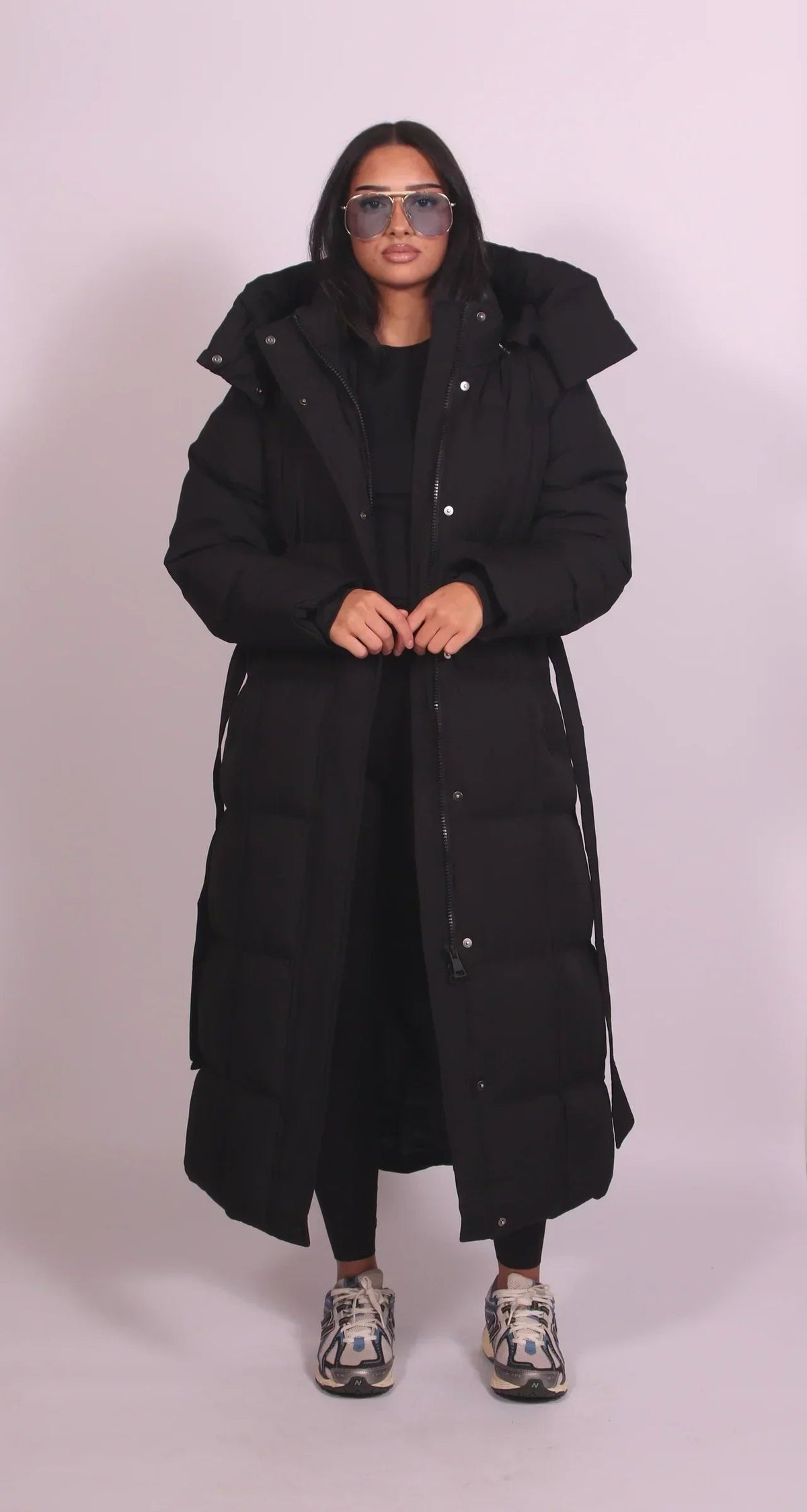 Caterina | Piumini Donna Lungo Oversize con Cappuccio Cintura