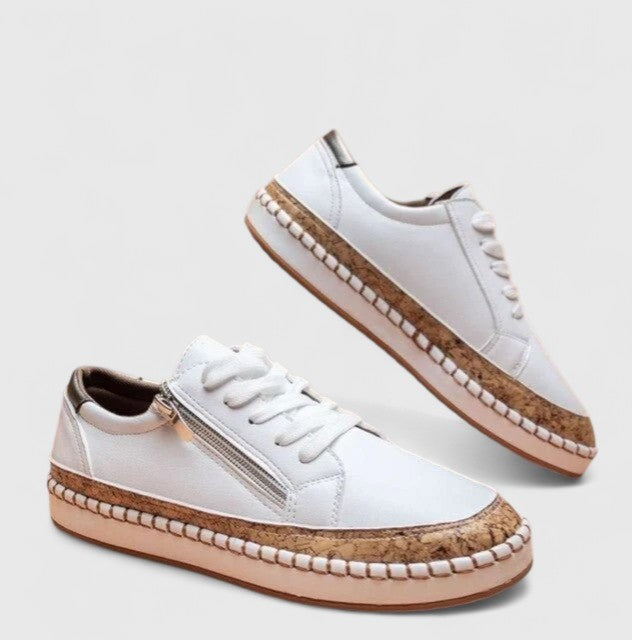 Chiara | Sneakers con Suola in Sughero Donna Stampa Floreale Platform