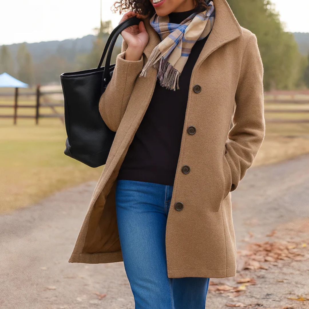Cristina | Cappotto di Lana Donna Bottoni Classico