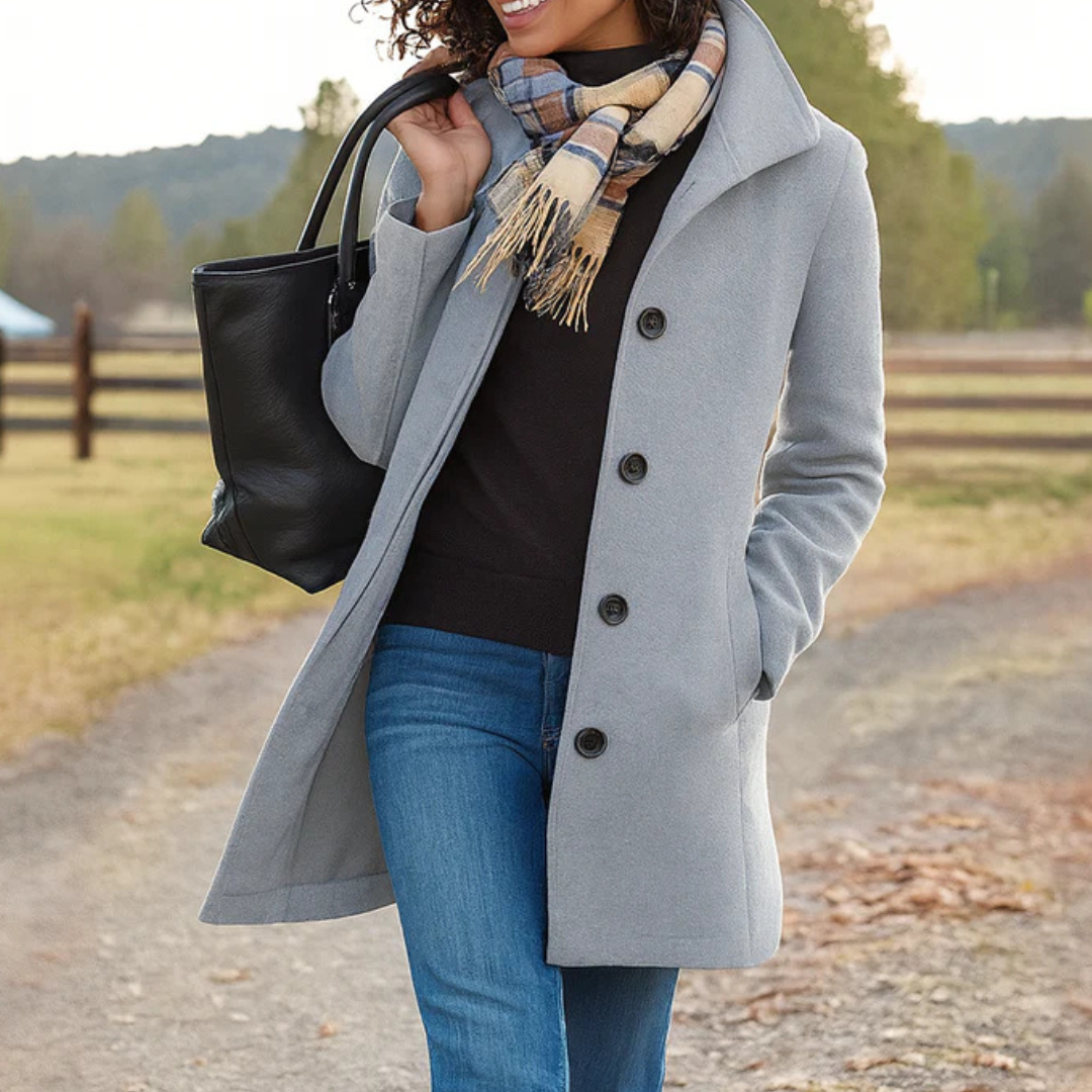 Cristina | Cappotto di Lana Donna Bottoni Classico