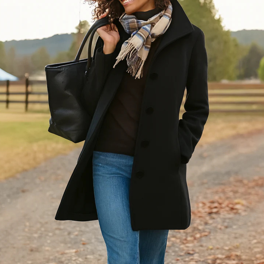 Cristina | Cappotto di Lana Donna Bottoni Classico