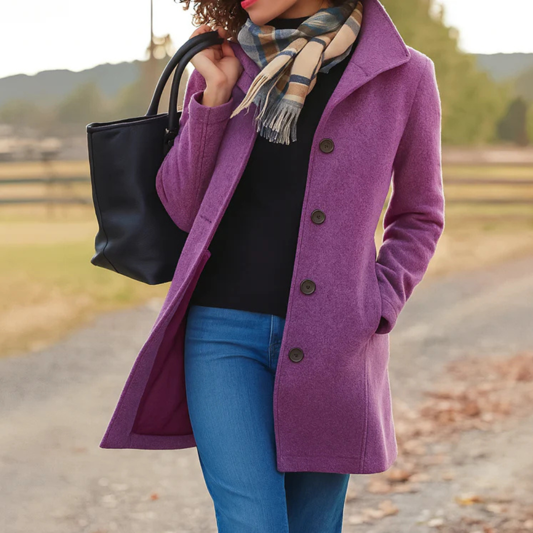 Cristina | Cappotto di Lana Donna Bottoni Classico