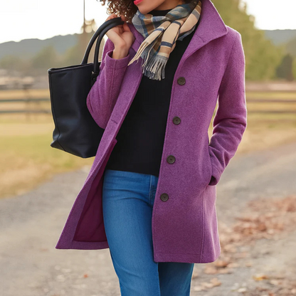 Cristina | Cappotto di Lana Donna Bottoni Classico