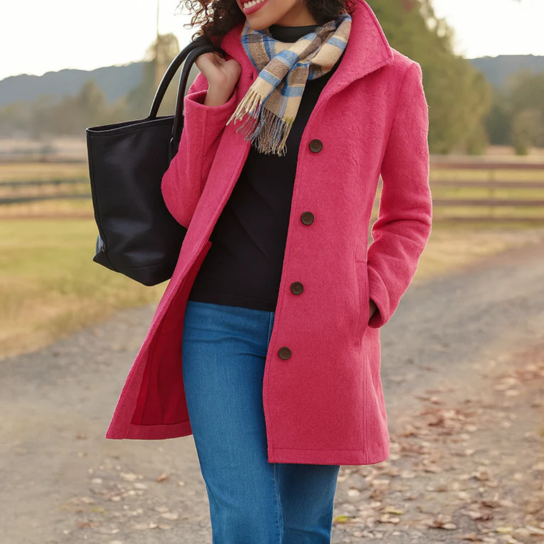 Cristina | Cappotto di Lana Donna Bottoni Classico