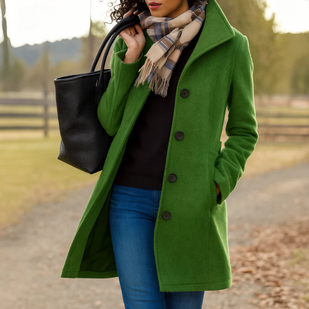 Cristina | Cappotto di Lana Donna Bottoni Classico