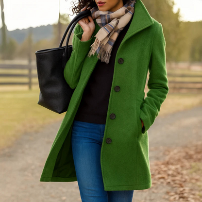 Cristina | Cappotto di Lana Donna Bottoni Classico