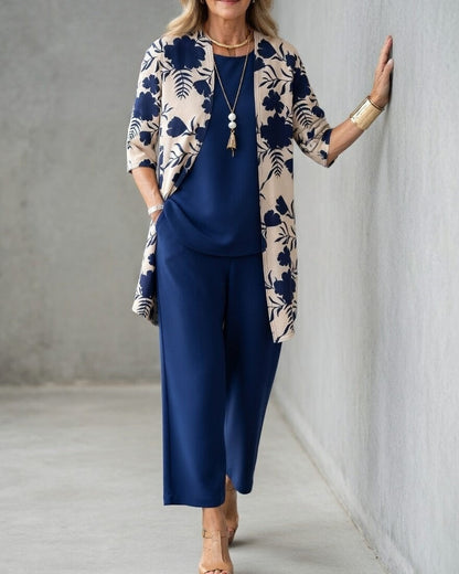 Cristina | Giacche Donna Eleganti Stampa Floreale Completo 3 Pezzi