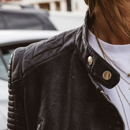 Cristina | Giacche in Pelle Donna Biker Maniche Trapuntate