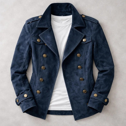 Dario | Caban Uomo in Suede Doppiopetto Collo a Revers