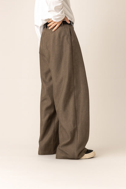 Dario | Pantaloni Completo Uomo Vita Alta Gamba Ampia Pieghe