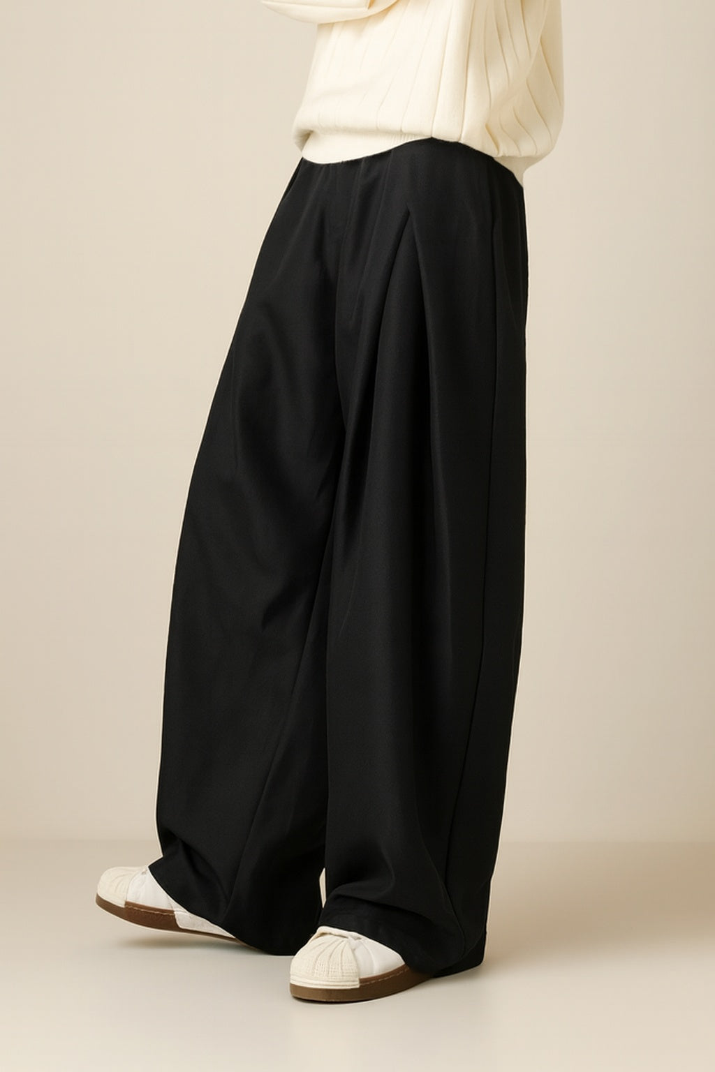 Dario | Pantaloni Completo Uomo Vita Alta Gamba Ampia Pieghe