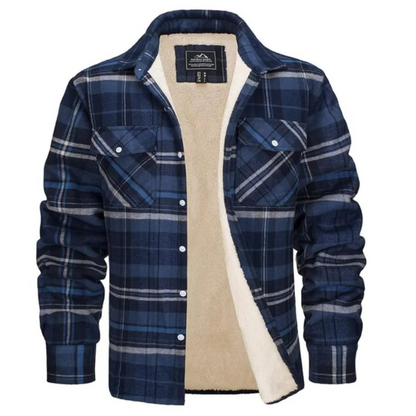 Davide | Giacca Camicia a Quadri Foderata Sherpa Uomo Maniche Lunghe
