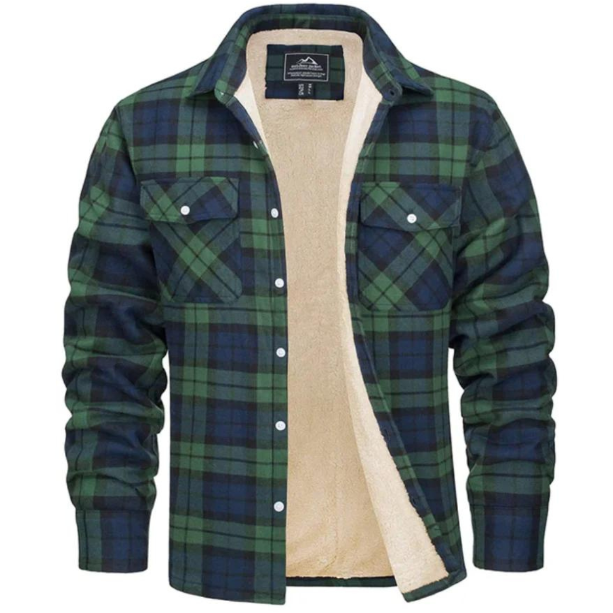 Davide | Giacca Camicia a Quadri Foderata Sherpa Uomo Maniche Lunghe