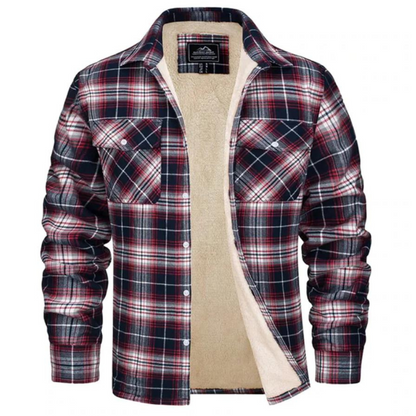 Davide | Giacca Camicia a Quadri Foderata Sherpa Uomo Maniche Lunghe