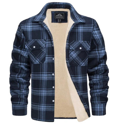 Davide | Giacca Camicia a Quadri Foderata Sherpa Uomo Maniche Lunghe