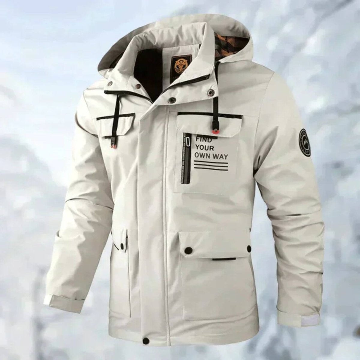 Davide | Parka Impermeabile con Cappuccio Uomo Multitasche