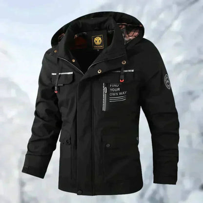 Davide | Parka Impermeabile con Cappuccio Uomo Multitasche