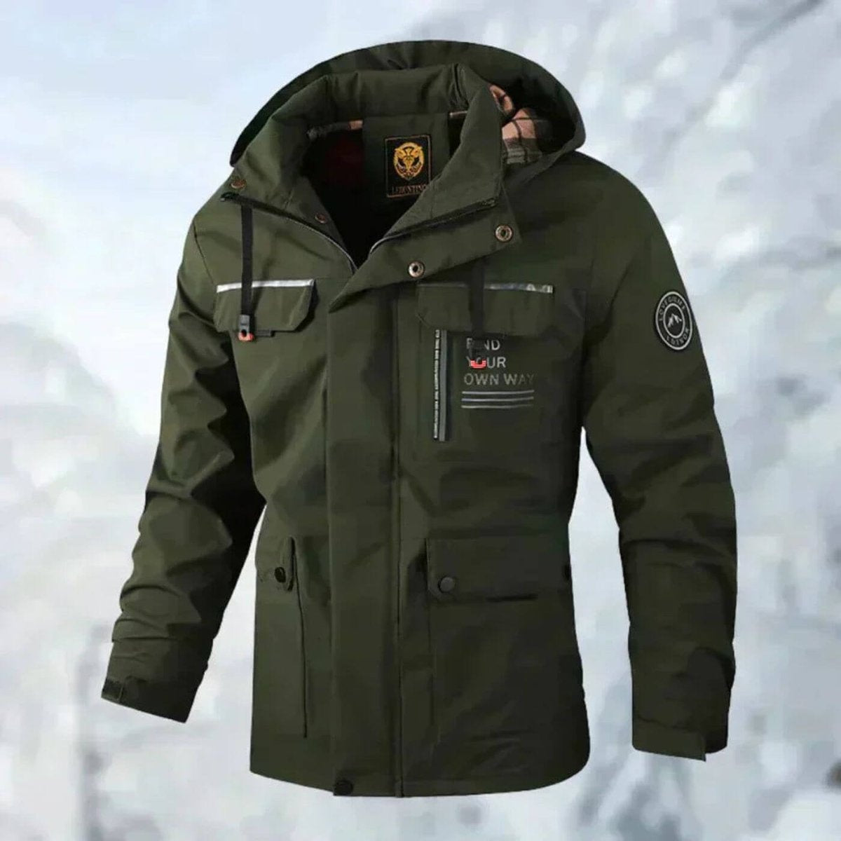 Davide | Parka Impermeabile con Cappuccio Uomo Multitasche