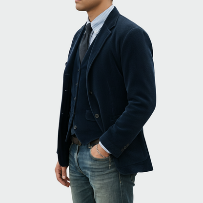 Edoardo | Blazer Uomo di Velluto a Coste con Gilet