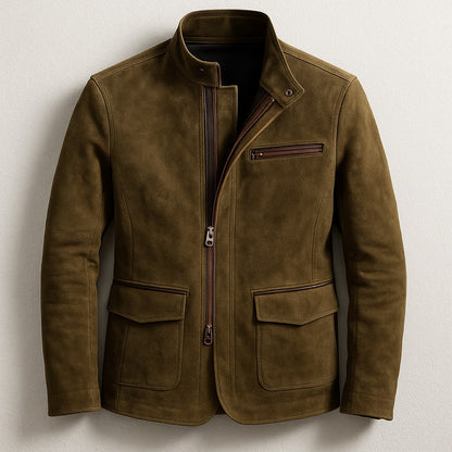 Edoardo | Giacca di Camoscio in Pelle Uomo con Zip
