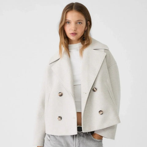 Eleonora | Cappotto Corto Doppiopetto Donna di Lana Capispalla