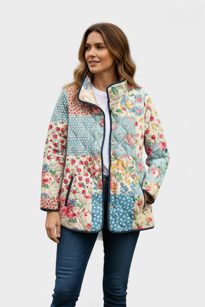 Eleonora | Giacche Invernali Donna Imbottita Patchwork Floreale