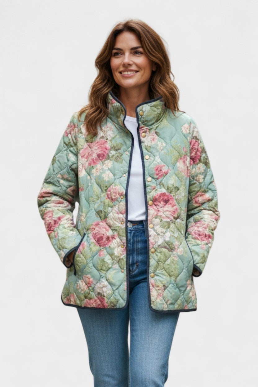 Eleonora | Giacche Invernali Donna Imbottita Patchwork Floreale
