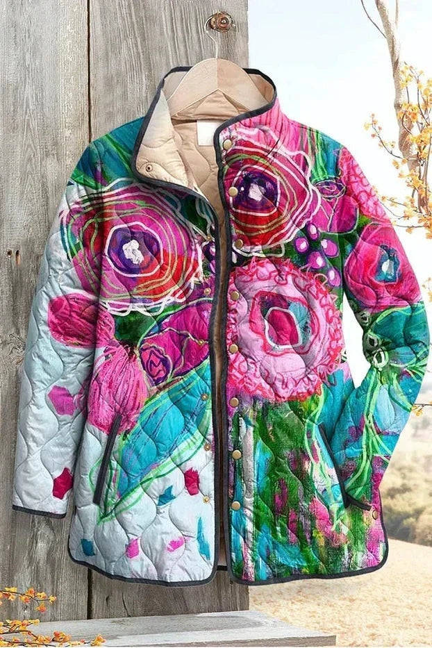 Eleonora | Giacche Invernali Donna Imbottita Patchwork Floreale